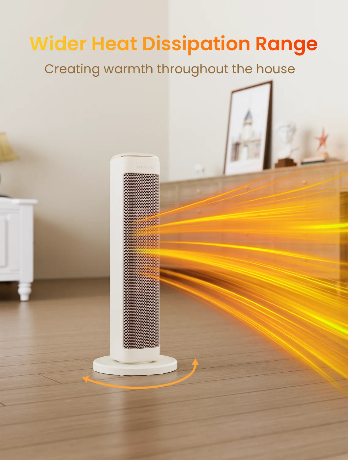 25" Space Heater for Indoor Use Large Room, Ceramic Tower Electric Heater with Thermostat, Oscillating Room Heater with Timer