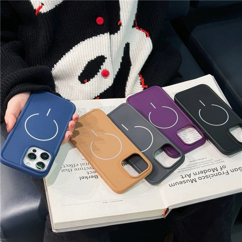 Simple Soft TPU Mag Phone Safe Case for iPhone 11 12 13 14 15 16 Pro Max Wireless Charging Magnetic Skin Touch Protective Cover