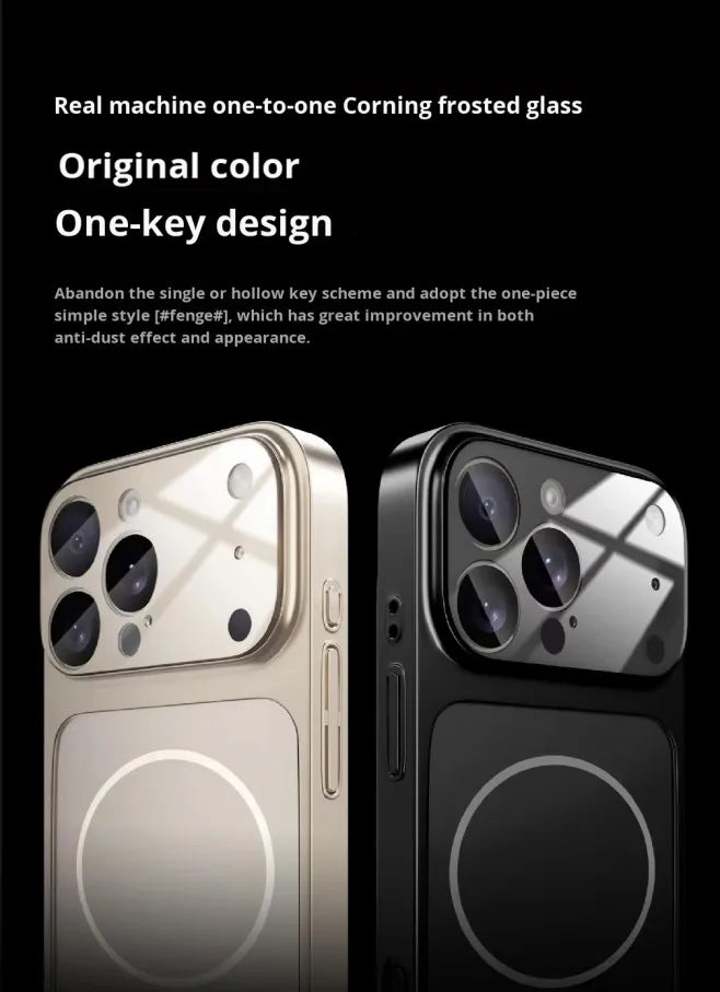 New Magnetic AG Glass Frosted Premium PC Phone Case for 17 Pro Max 17 Air 16 15 14 13 Pro Max-Minimalist Design