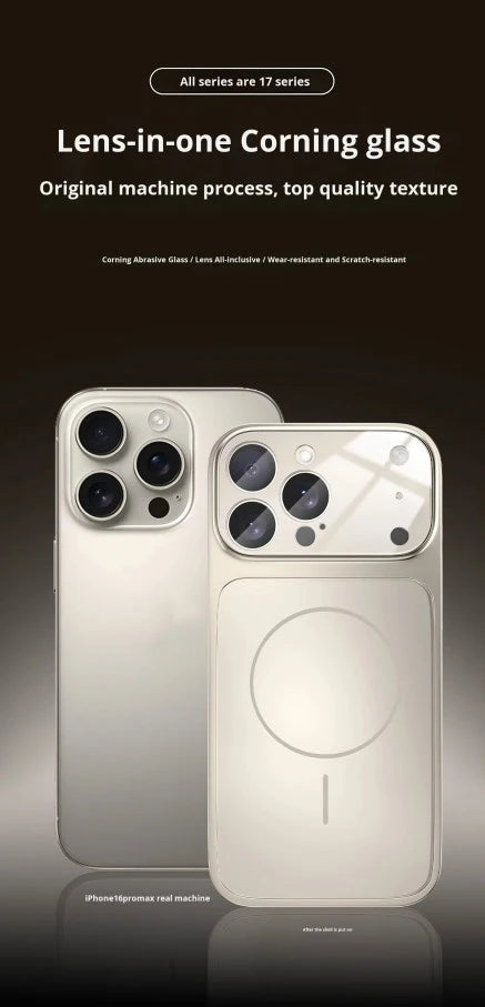 New Magnetic AG Glass Frosted Premium PC Phone Case for 17 Pro Max 17 Air 16 15 14 13 Pro Max-Minimalist Design