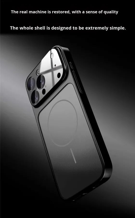 New Magnetic AG Glass Frosted Premium PC Phone Case for 17 Pro Max 17 Air 16 15 14 13 Pro Max-Minimalist Design