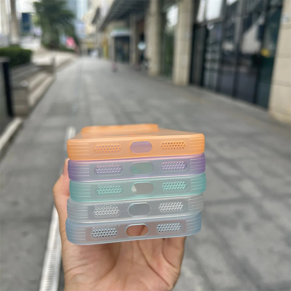 For 17 Pro Max TPU Skin Texture Matte Soft Shockproof Case with Magnetic Ring Holder in Orange Frosted Design