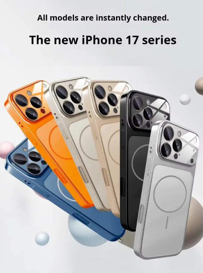 New Magnetic AG Glass Frosted Premium PC Phone Case for 17 Pro Max 17 Air 16 15 14 13 Pro Max-Minimalist Design