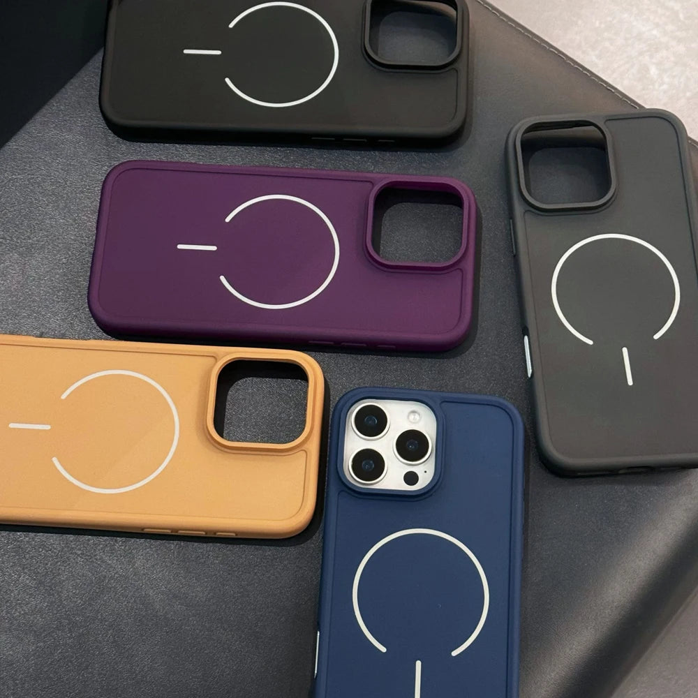 Simple Soft TPU Mag Phone Safe Case for iPhone 11 12 13 14 15 16 Pro Max Wireless Charging Magnetic Skin Touch Protective Cover