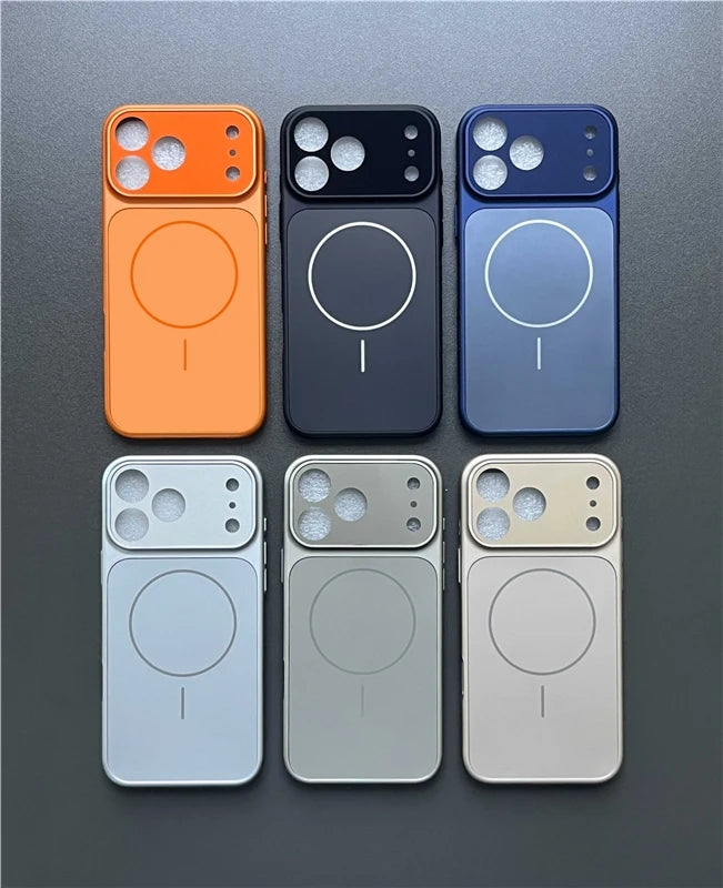 New Magnetic AG Glass Frosted Premium PC Phone Case for 17 Pro Max 17 Air 16 15 14 13 Pro Max-Minimalist Design