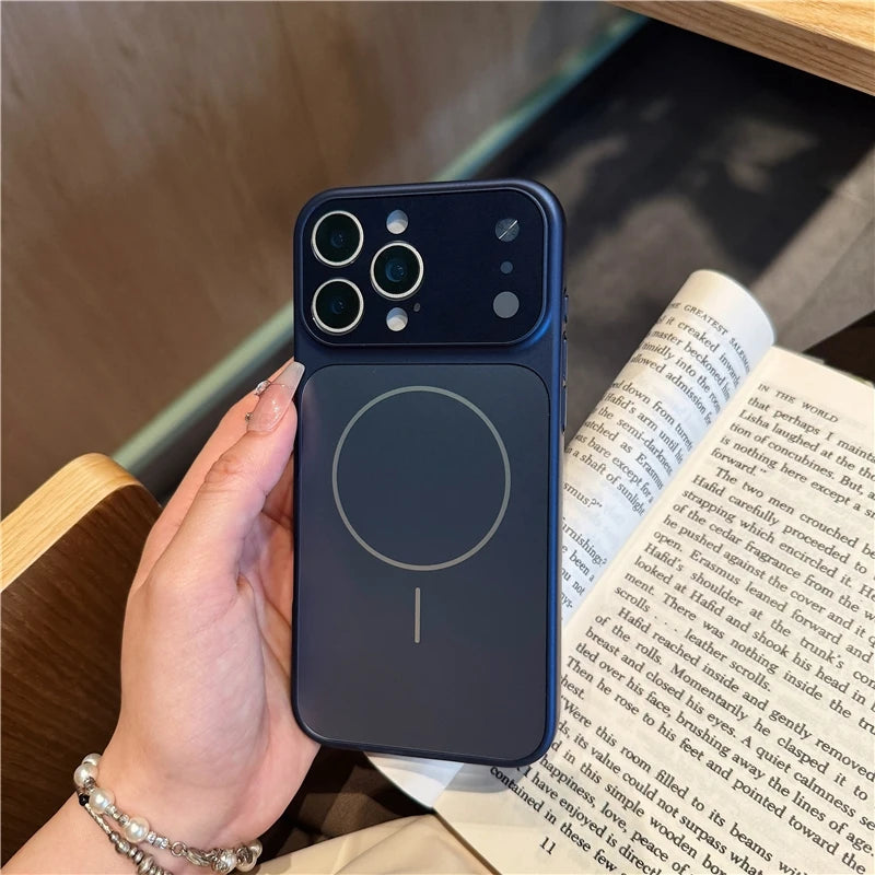 New Magnetic AG Glass Frosted Premium PC Phone Case for 17 Pro Max 17 Air 16 15 14 13 Pro Max-Minimalist Design