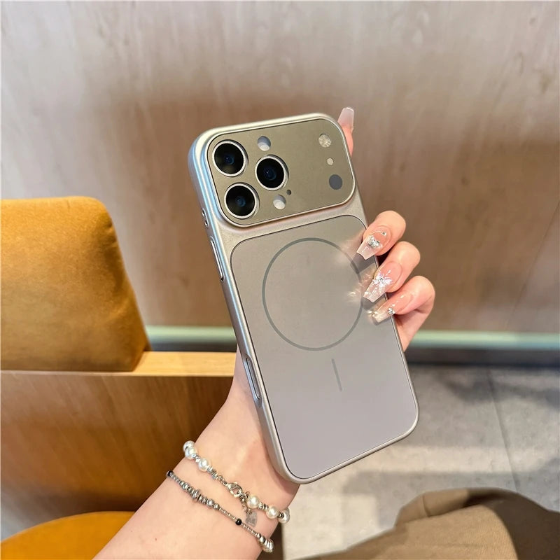 New Magnetic AG Glass Frosted Premium PC Phone Case for 17 Pro Max 17 Air 16 15 14 13 Pro Max-Minimalist Design