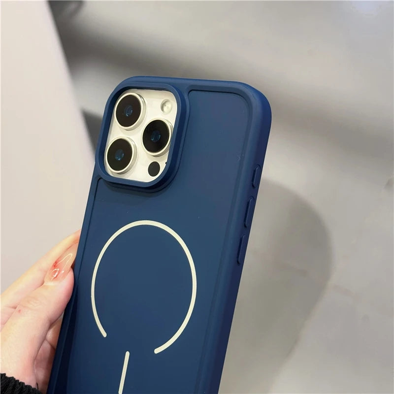 Simple Soft TPU Mag Phone Safe Case for iPhone 11 12 13 14 15 16 Pro Max Wireless Charging Magnetic Skin Touch Protective Cover