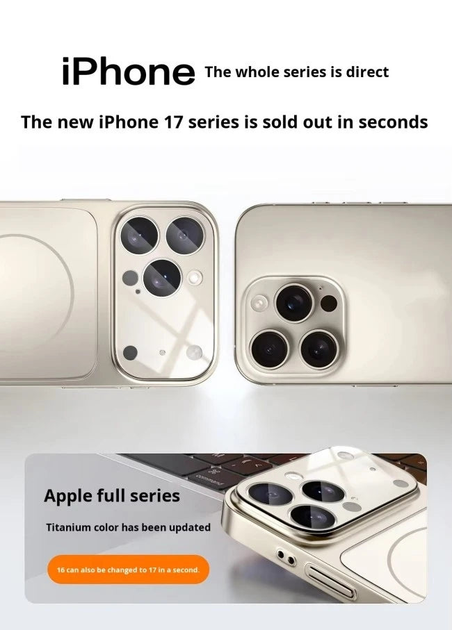 New Magnetic AG Glass Frosted Premium PC Phone Case for 17 Pro Max 17 Air 16 15 14 13 Pro Max-Minimalist Design