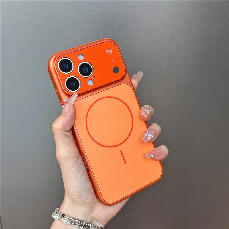 New Magnetic AG Glass Frosted Premium PC Phone Case for 17 Pro Max 17 Air 16 15 14 13 Pro Max-Minimalist Design