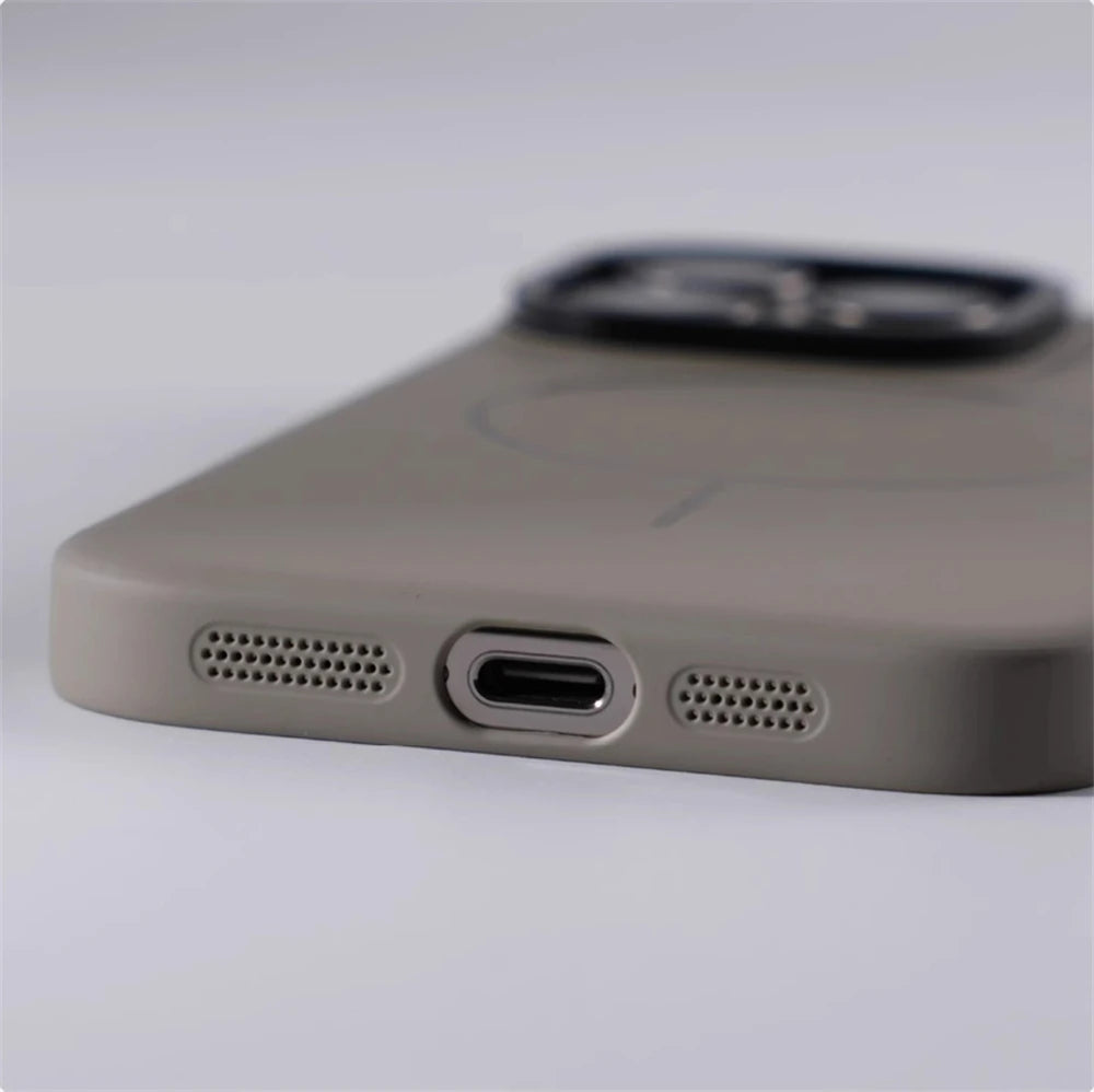 Luxury Simple Solid Color Matte Hard PC Magnetic Case for iPhone 16 Pro Max 15 14 13 12 For MagSafe Wireless Charging Slim Cover