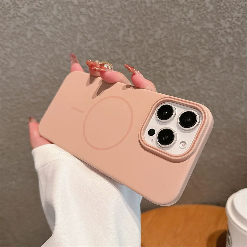 Luxury Original Hard PC Magsafe Case for iPhone 16E SE4 16 15 14 Plus 13 12 Mini 11 Pro Max Shockproof Matte Thin Magnetic Cover