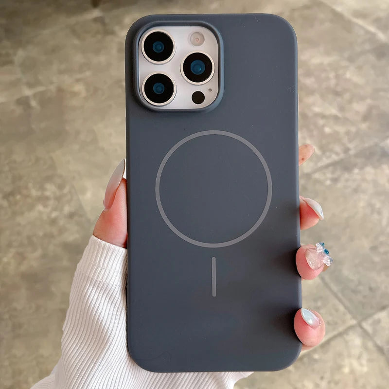 Original Silicone Matte Magnetic Case For iPhone 16 15 Plus 14 13 12 11 Pro Max For Magsafe Wireless Charging Soft Armor Cover