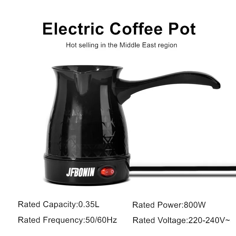 0.35L Electric Turkish Plastic Coffee Pot Electric Kettle Quick Boiling Teapot Middle East Brewing Coffee