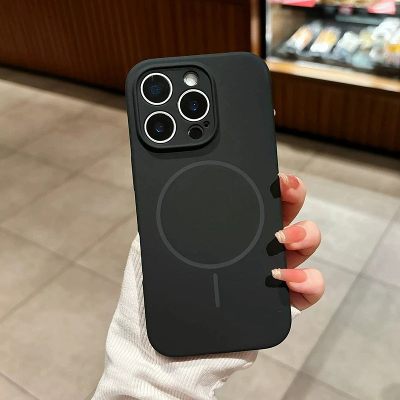 Luxury Magsafe Wireless Charging Liquid Silicone Phone Case For iPhone 11 12 13 14 15 16 17 Pro Max Plus Magnetic Bumper Cover