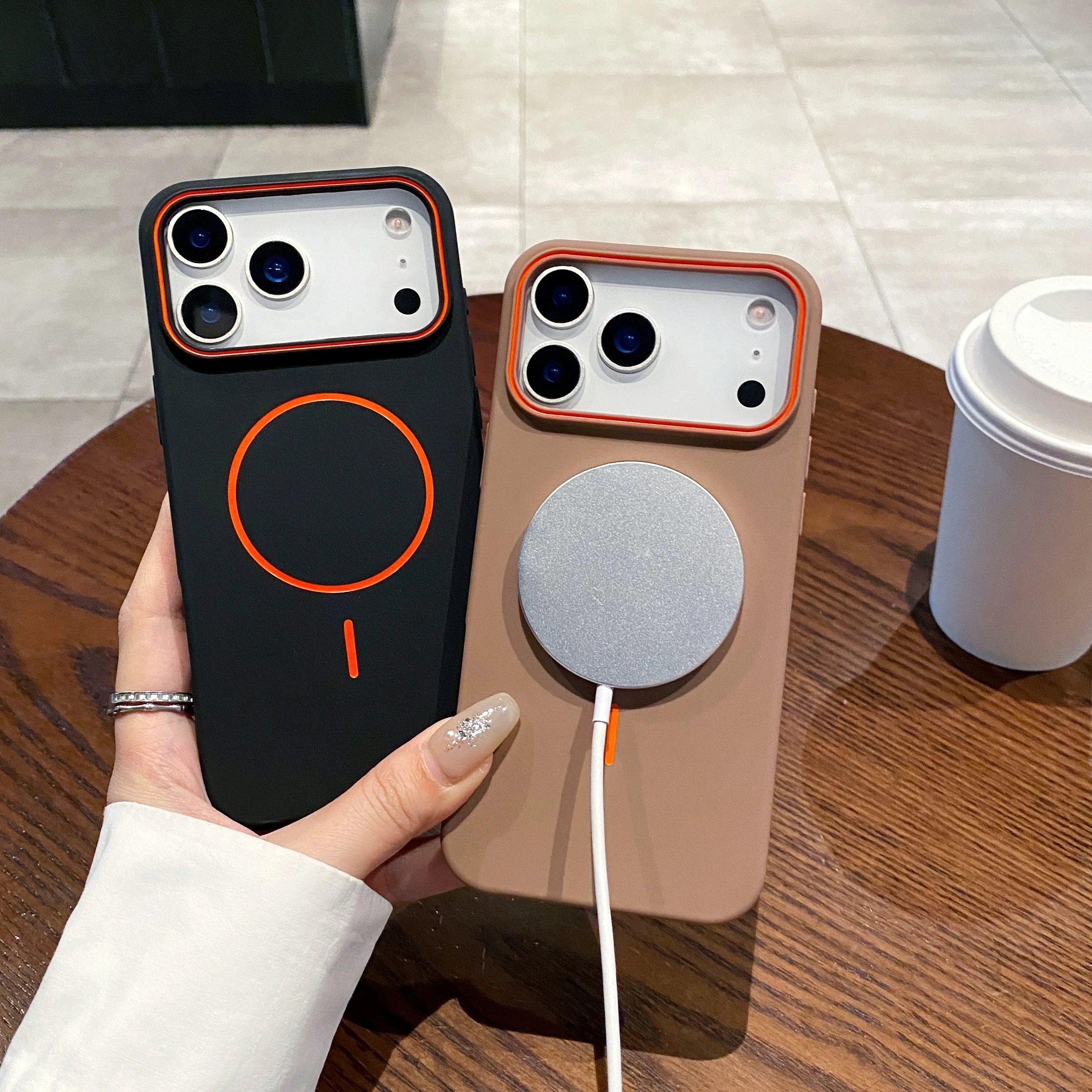 Luxury Magnetic Matte Soft Phone Case For iPhone 17 Pro Max Air 16 E 15 14 13 12 11 shockproof magsafe Wireless Charging Cover