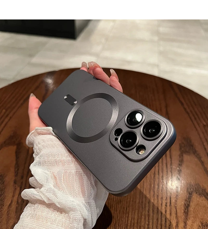 Luxury Black Magsafe Wireless Charge Case For iPhone 17 16 15 14 13 12 11 Pro Max  Soft Magnetic Cover