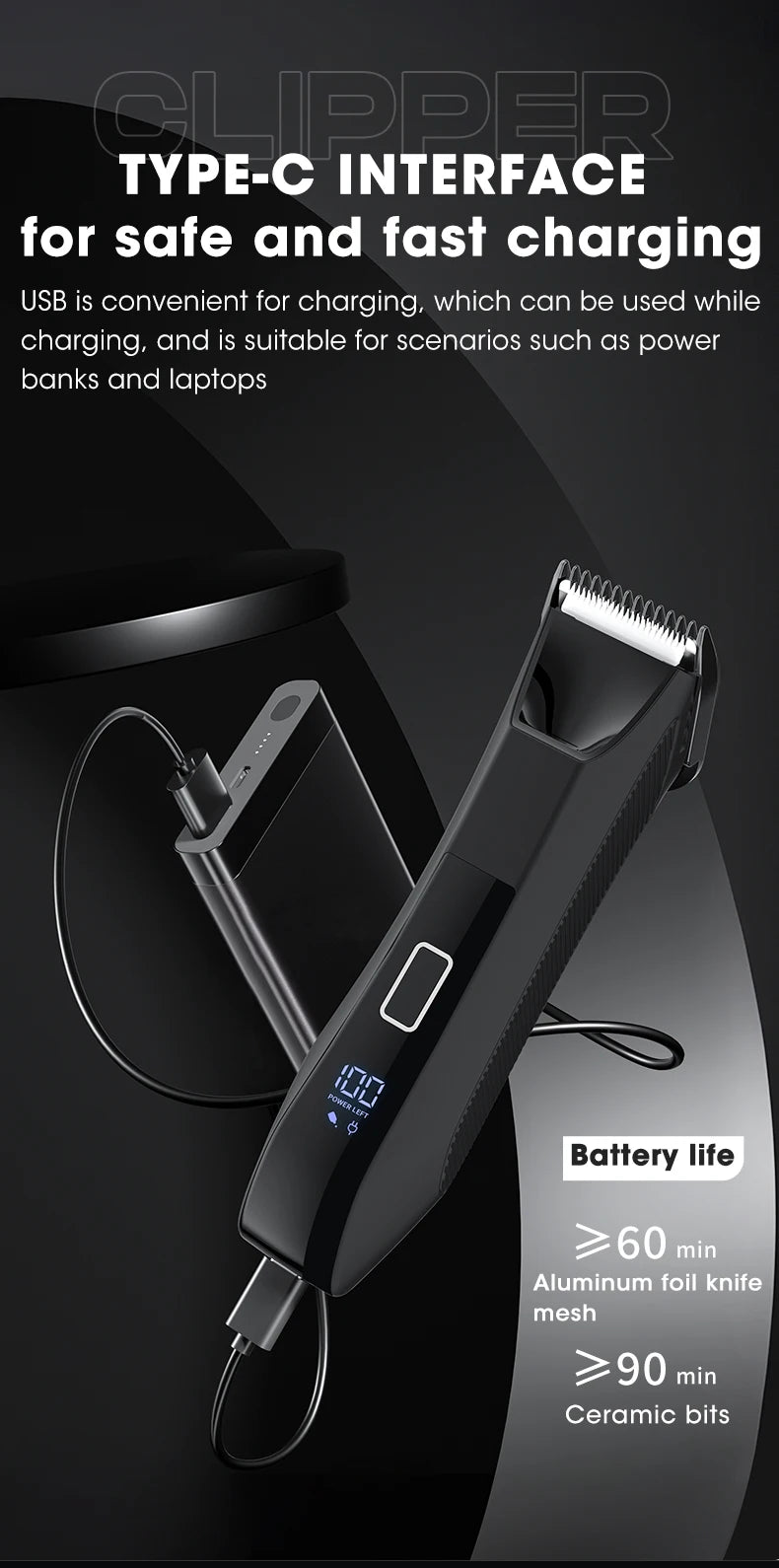 2 in 1 electric body hair trimmer Full body waterproof haircut shaving razor for men and women private pubic hair leg hair sciss