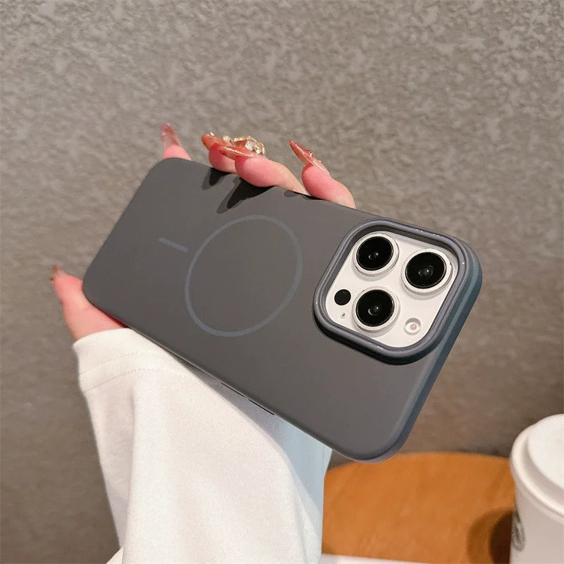 Luxury Original Hard PC Magsafe Case for iPhone 16E SE4 16 15 14 Plus 13 12 Mini 11 Pro Max Shockproof Matte Thin Magnetic Cover