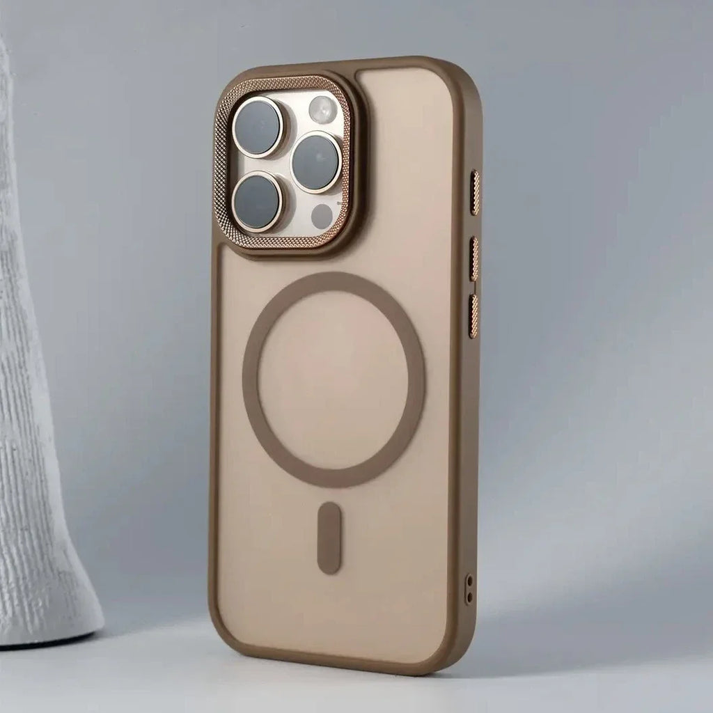 Luxury Spiricle Camera Protection Case for iPhone 15 16 Pro Max Plus Magsafe Cases for iPhone 17 14 12 11 13 Pro Max Matte Cover