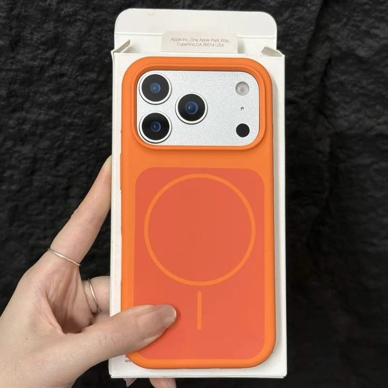 Luxury Matte Hit Color Liquid Silicone Soft Phone Case for iPhone 17 16 15 14 Pro Max For MagSafe Charging Magnetic Skin Cover