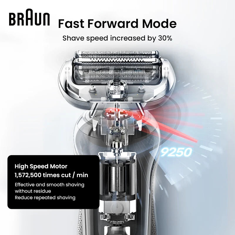 Braun Series 7 Pro Electric Razor 3 Floating Blades Rechargeable Shaver 72-G7000cc 72-G1200s with Travel Case Brush Charger