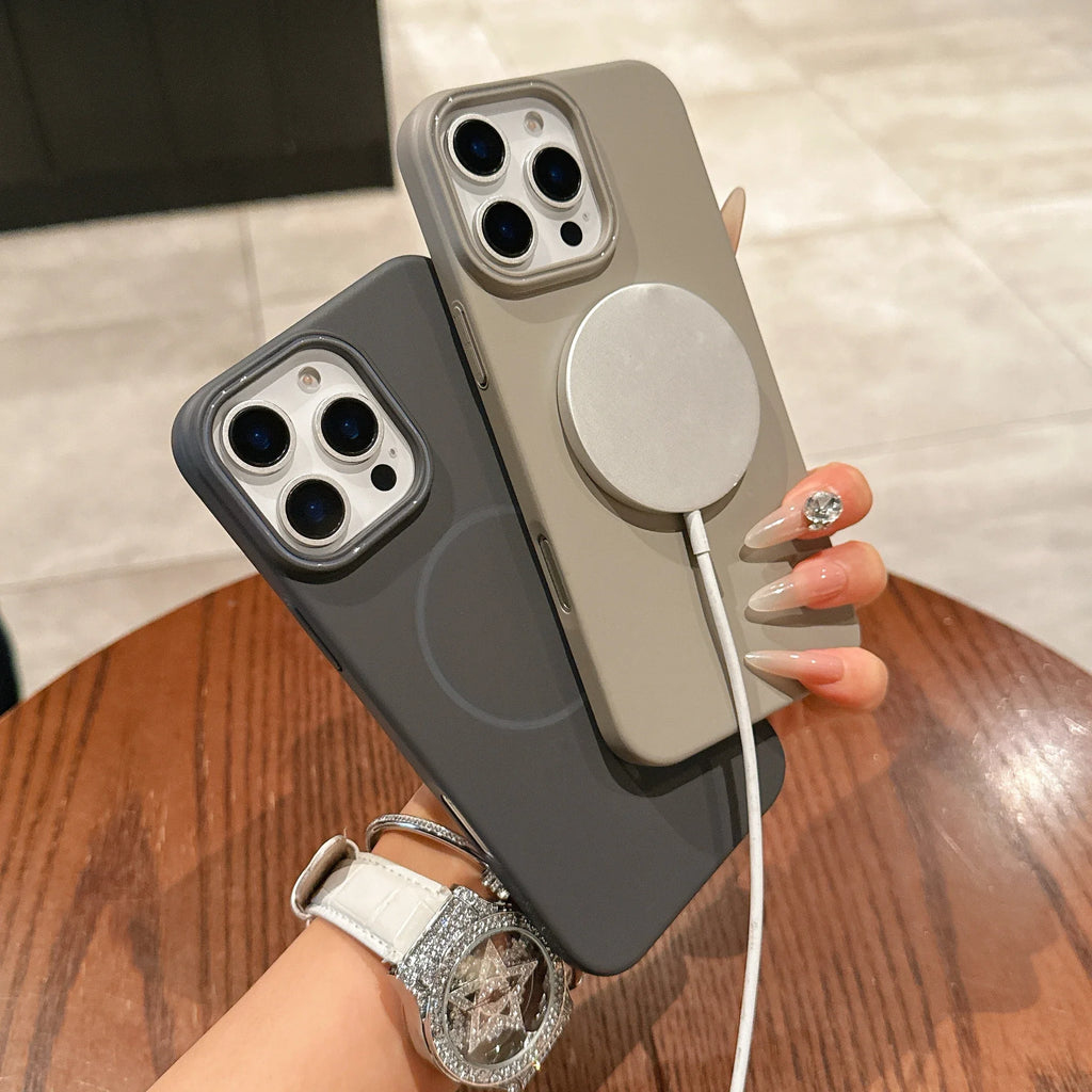 Ultra Thin PC Magnetic Phone Case For iPhone 17 16 15 14 13 12 Mini 11 Pro XR XS Max Plus Protection Magsafe Shockproof Cover