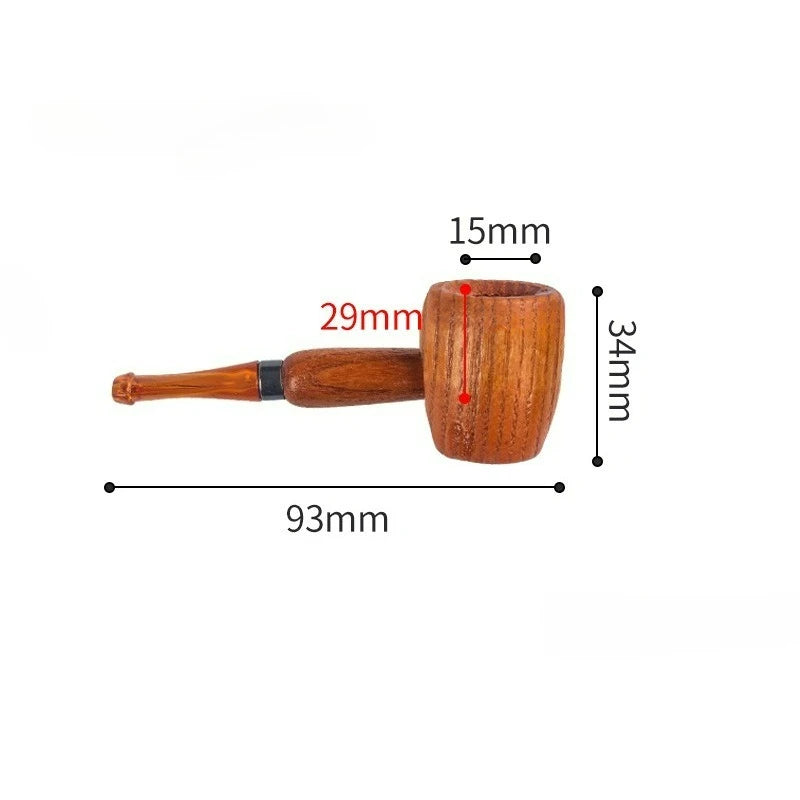 Wood Tobacco Somking Pipe Portable Straight Bent Small Somking Tobacco Pipe Men's Wooden Pipe Smoker Gift