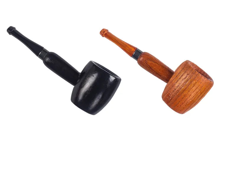 Wood Tobacco Somking Pipe Portable Straight Bent Small Somking Tobacco Pipe Men's Wooden Pipe Smoker Gift