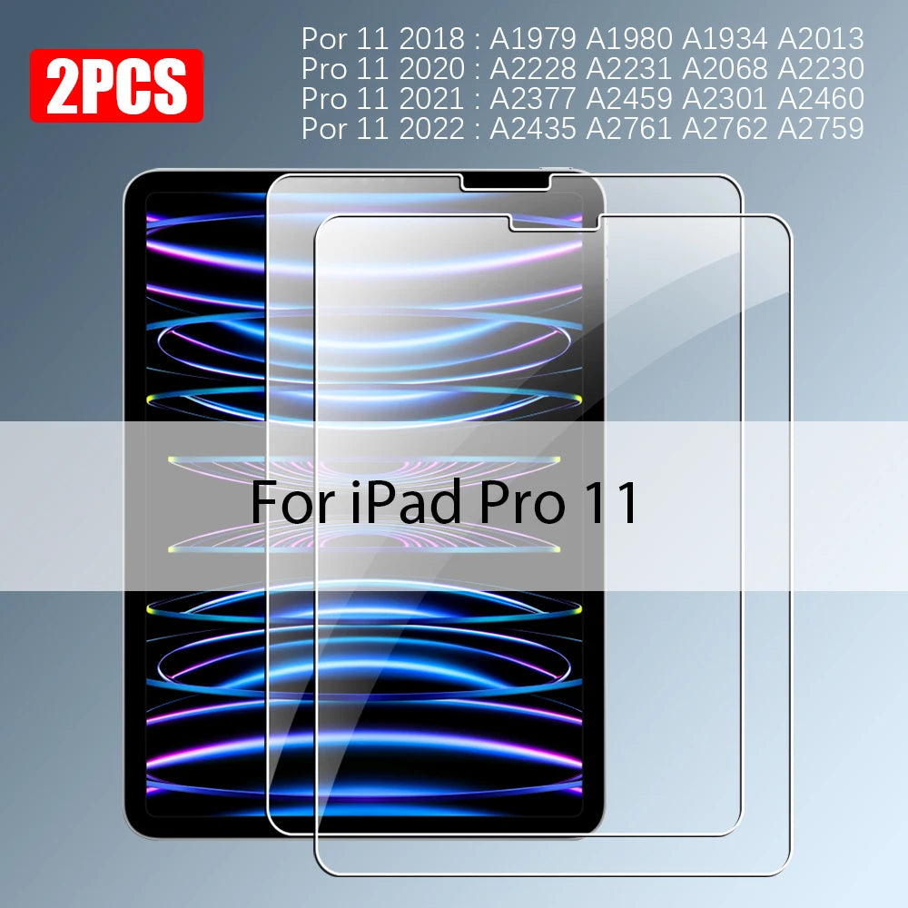 Tempered Glass For Ipad Pro 13 12.9 2024 Air 11 5 4 3 2 1 M4 M2 Screen Protector For 10 9 9th 10th Generacion Mini 7 6 10.2 Film