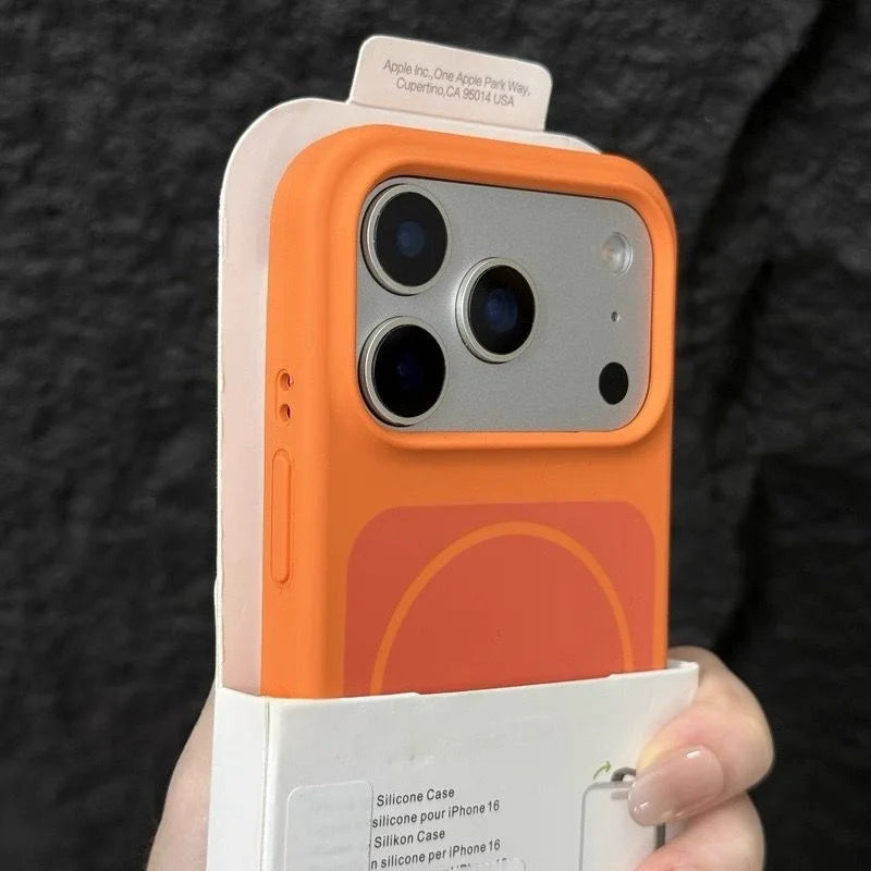 Luxury Matte Hit Color Liquid Silicone Soft Phone Case for iPhone 17 16 15 14 Pro Max For MagSafe Charging Magnetic Skin Cover