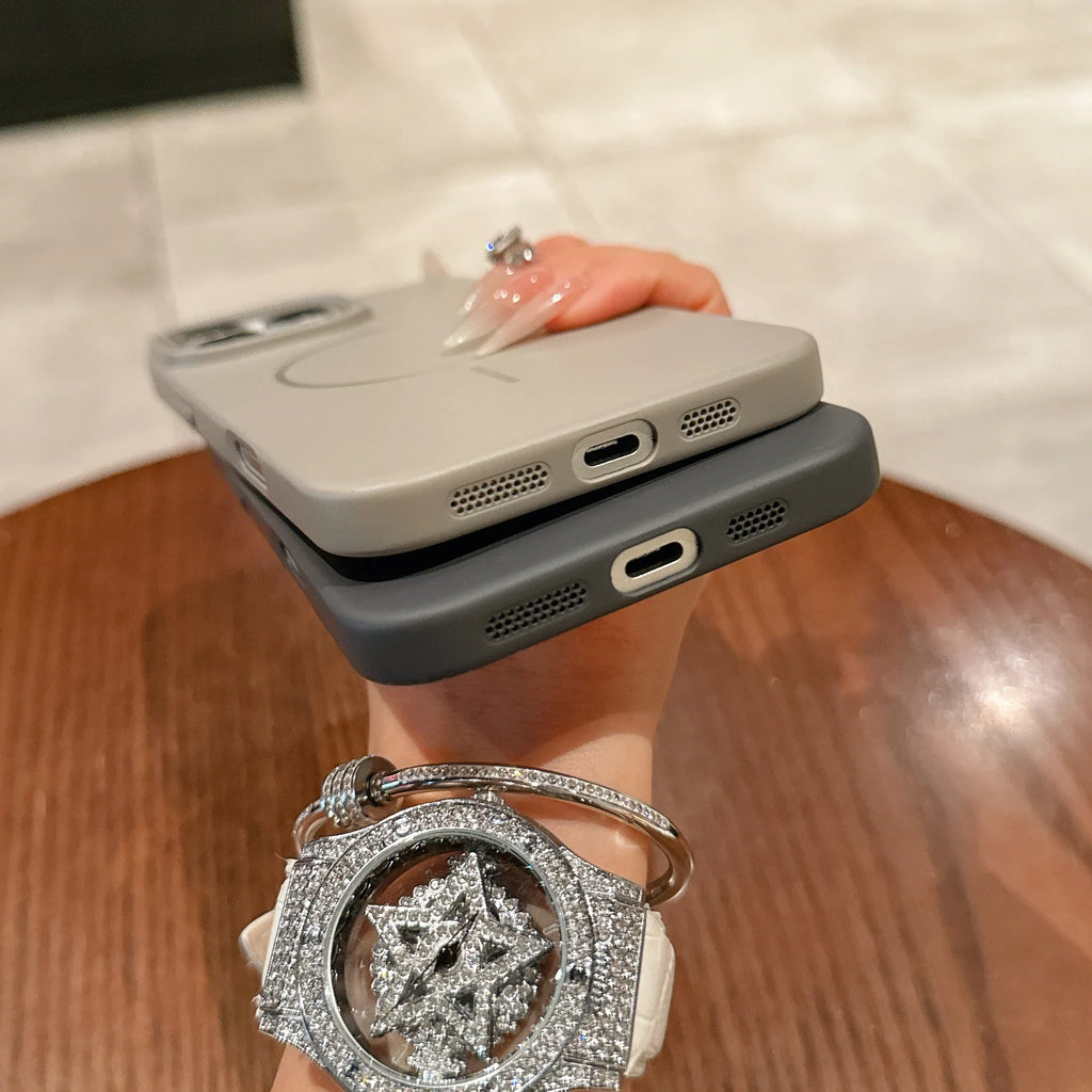 Ultra Thin PC Magnetic Phone Case For iPhone 17 16 15 14 13 12 Mini 11 Pro XR XS Max Plus Protection Magsafe Shockproof Cover