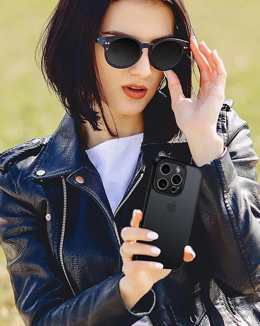 Hybrid Military Grade Shockproof Case For iPhone 17 Air 16 15 14 13 12 11 Pro Max Plus Matte Translucent Black Soft Hard Cover