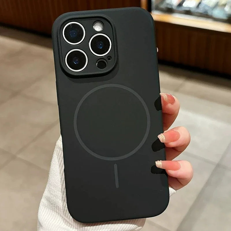 Luxury Magsafe Wireless Charging Liquid Silicone Phone Case For iPhone 11 12 13 14 15 16 17 Pro Max Plus Magnetic Bumper Cover