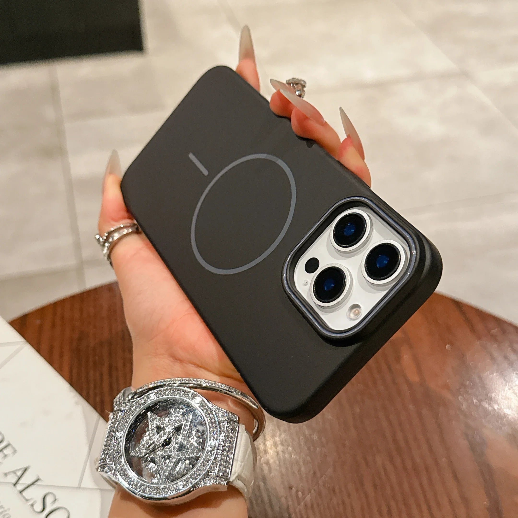 Ultra Thin PC Magnetic Phone Case For iPhone 17 16 15 14 13 12 Mini 11 Pro XR XS Max Plus Protection Magsafe Shockproof Cover