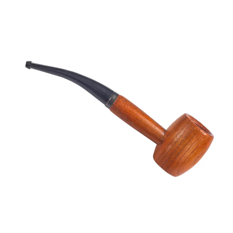 Wood Tobacco Somking Pipe Portable Straight Bent Small Somking Tobacco Pipe Men's Wooden Pipe Smoker Gift