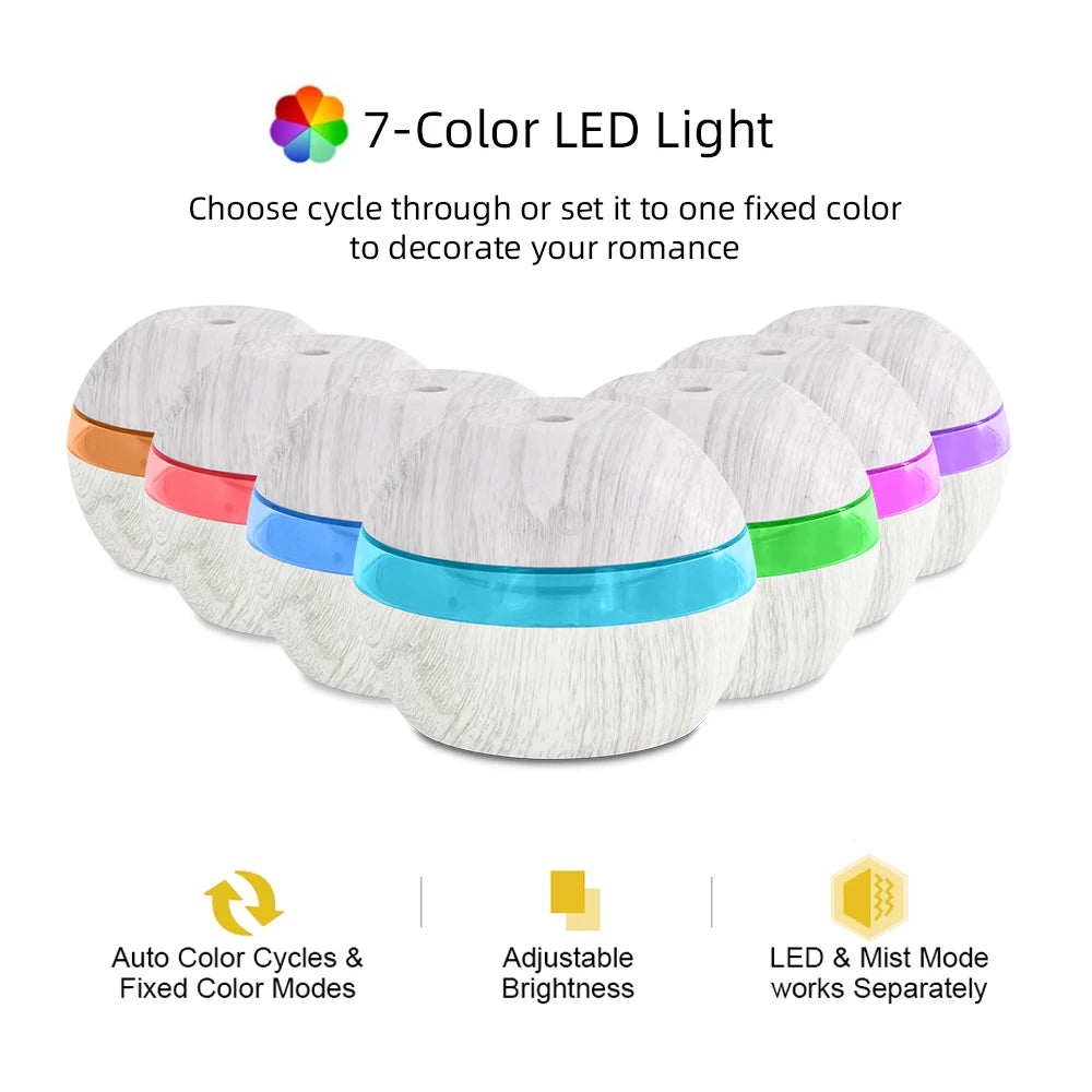 300ml Ultrasonic Humidifier cool mist maker with Timer and Auto Shut-Off essential oil Diffuser Ideal for Home Office