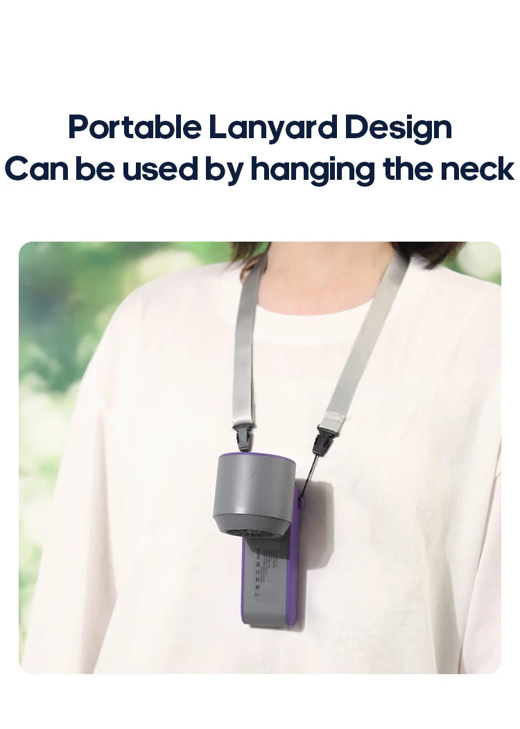 Portable High Speed Cooling Handheld Fan 3600mAh Rechargeable 100 Wind Speeds Adjustable Mini Foldable Air Cooling Turbo Fan