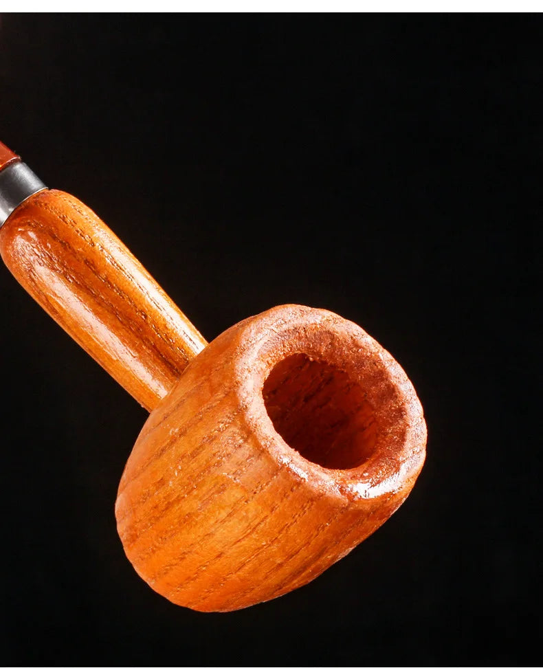 Wood Tobacco Somking Pipe Portable Straight Bent Small Somking Tobacco Pipe Men's Wooden Pipe Smoker Gift