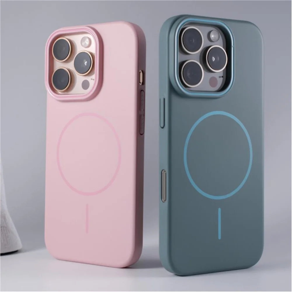 Luxury Original Hard PC For Magsafe Case for iPhone 16 15 14 Pro Max 13 12 Mini 11 Pro Plus Shockproof Matte Thin Magnetic Cover