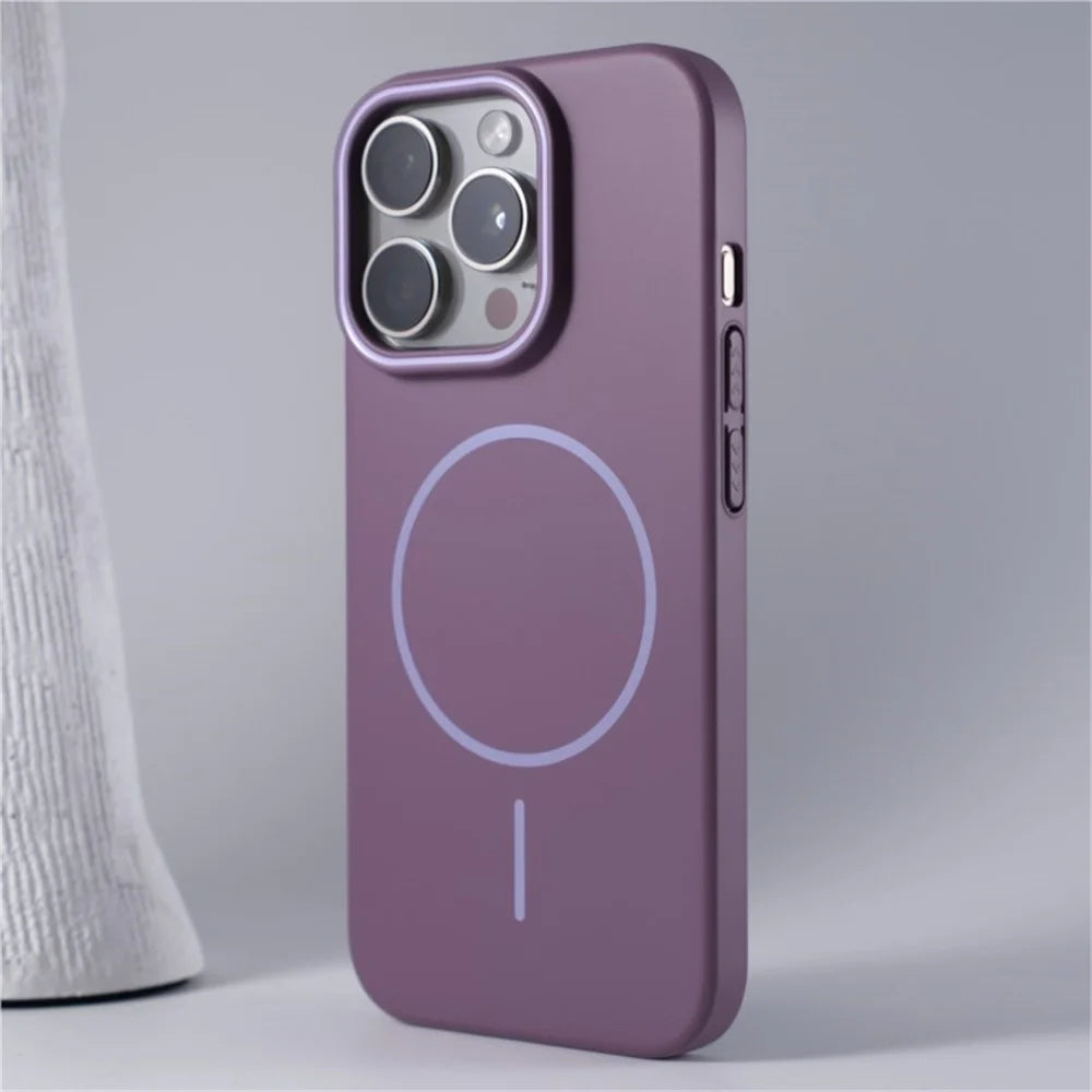 Luxury Original Hard PC For Magsafe Case for iPhone 16 15 14 Pro Max 13 12 Mini 11 Pro Plus Shockproof Matte Thin Magnetic Cover