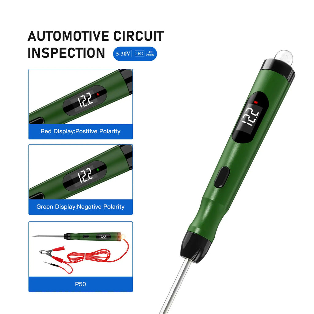 JDiag P50 Power Scan Probe Car Electrical Circuit Tester 5V-30V Digital Display Circuit Load Polarity  Test Pen Voltage Test Pen