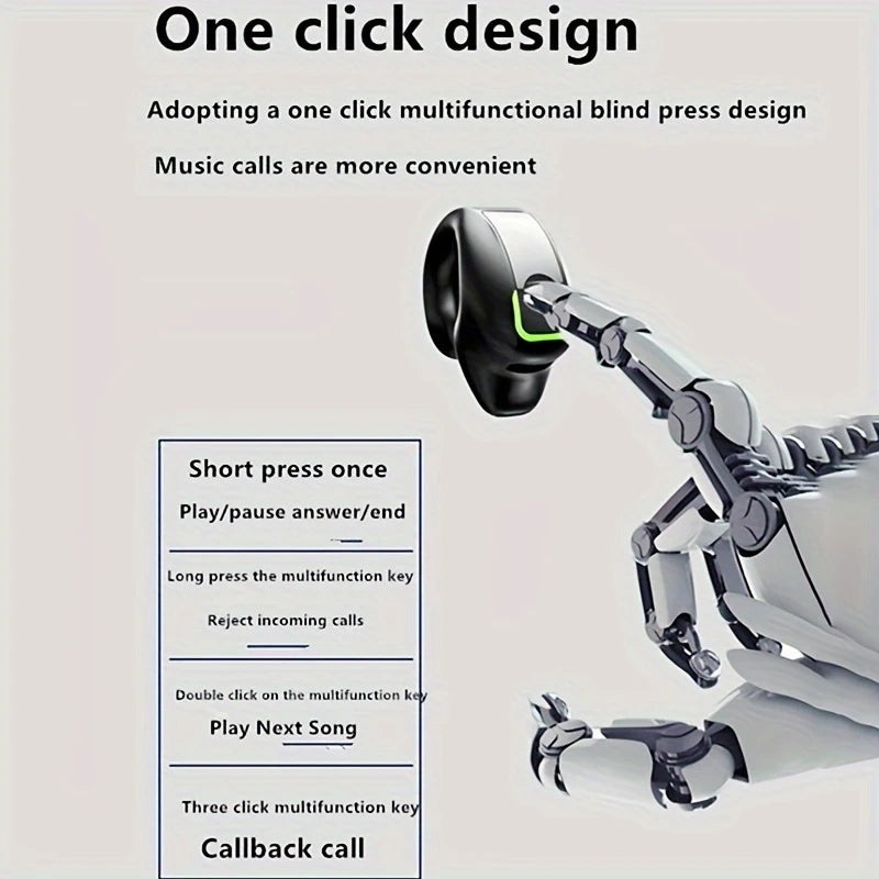 Gd28 Bluetooth Earphones Bluetooth 5.3 Clip On Ear Non In Ear Single Ear Design Business Sports Fitness Running Ear Clip On