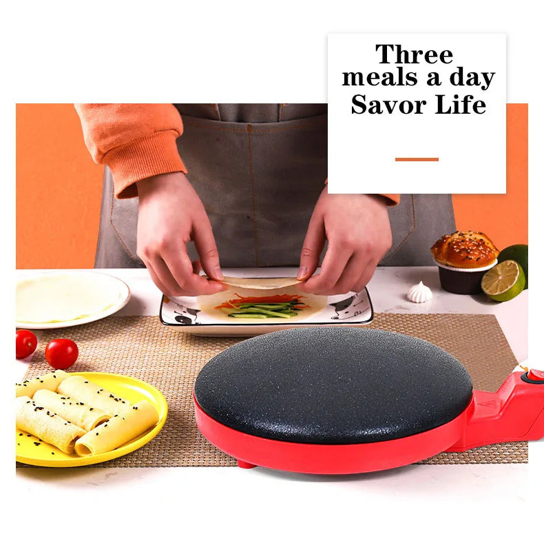 Cake Maker Machine Electric Crepe Maker Breakfast Pizza Baker Pancake Baking Pan Non-Stick Pan Chinese Spring Roll Cooking Pan