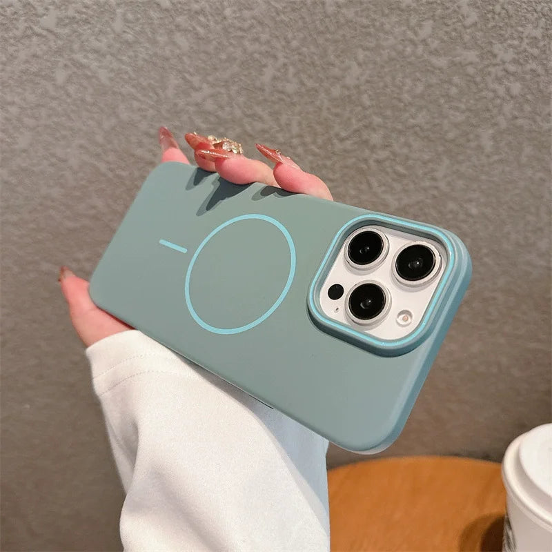 Luxury Original Hard PC Magsafe Case for iPhone 16E SE4 16 15 14 Plus 13 12 Mini 11 Pro Max Shockproof Matte Thin Magnetic Cover