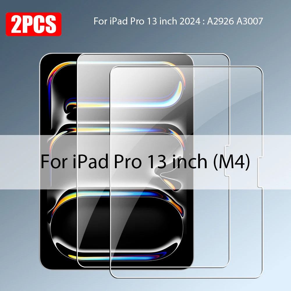 Tempered Glass For Ipad Pro 13 12.9 2024 Air 11 5 4 3 2 1 M4 M2 Screen Protector For 10 9 9th 10th Generacion Mini 7 6 10.2 Film
