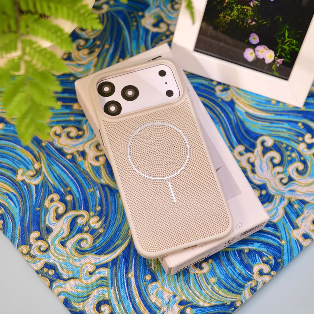 New Heat Dissipation Mesh For Magsafe Magnetic Phone Case For iPhone 17 Air 16 15 14 Plus 13 12 11 Pro Max Wireless Charge Cover