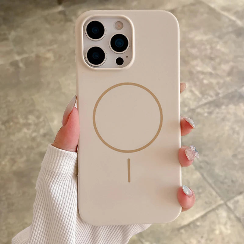 Original Silicone Matte Magnetic Case For iPhone 16 15 Plus 14 13 12 11 Pro Max For Magsafe Wireless Charging Soft Armor Cover