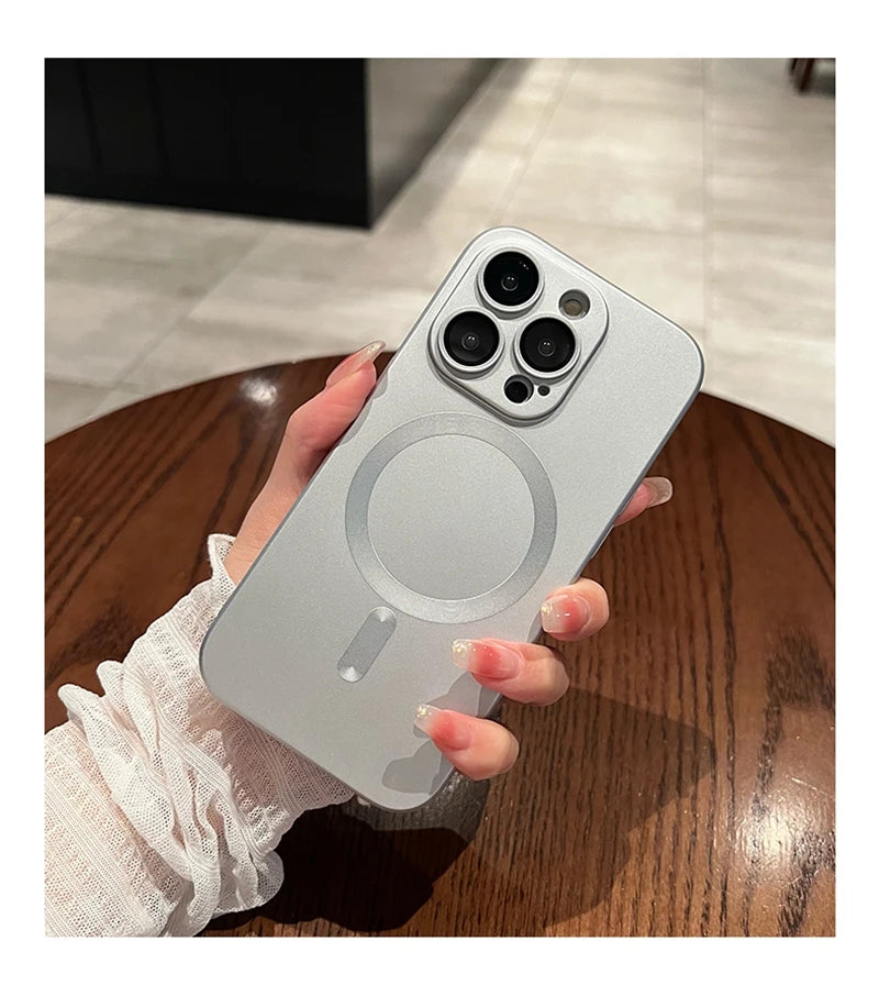 Luxury Black Magsafe Wireless Charge Case For iPhone 17 16 15 14 13 12 11 Pro Max  Soft Magnetic Cover