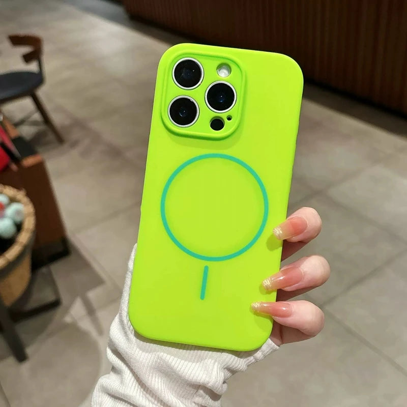 Luxury Magsafe Wireless Charging Liquid Silicone Phone Case For iPhone 11 12 13 14 15 16 17 Pro Max Plus Magnetic Bumper Cover